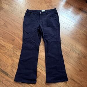 Coldwater Creek Dark Plum Purple Bootleg Denim Pants Size 16